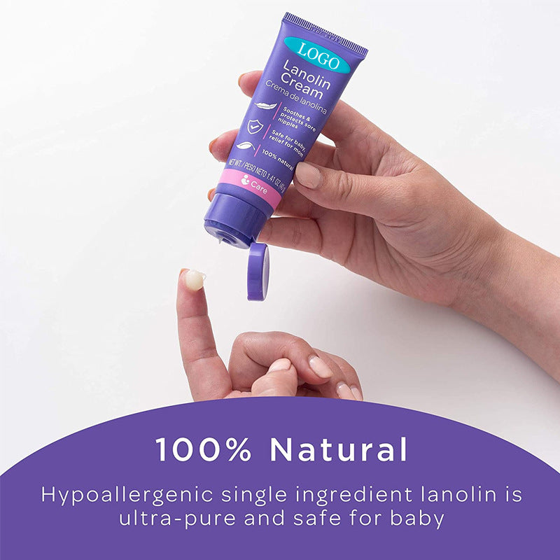 Lanolin Nipple Cream, Natural Soothing & Protective, Safe for Baby & Mom