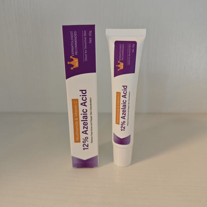 NourishMax Skin Clarifying 12% Azelaic Acid Cream - Dermatologist Recommended, Reduce Acne, Rosacea, and Discoloration, Face & Neck Brightening Formula, 20g