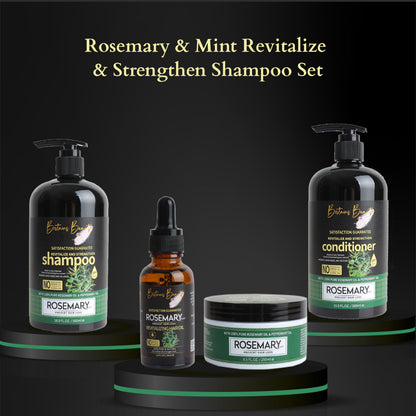 Britains Beauty Rosemary & Mint Revitalise and Strengthen Shampoo Set, Enhances Shine, Reduces Hair Loss, Hydrates Scalp, For All Hair Types, 1300ml Total