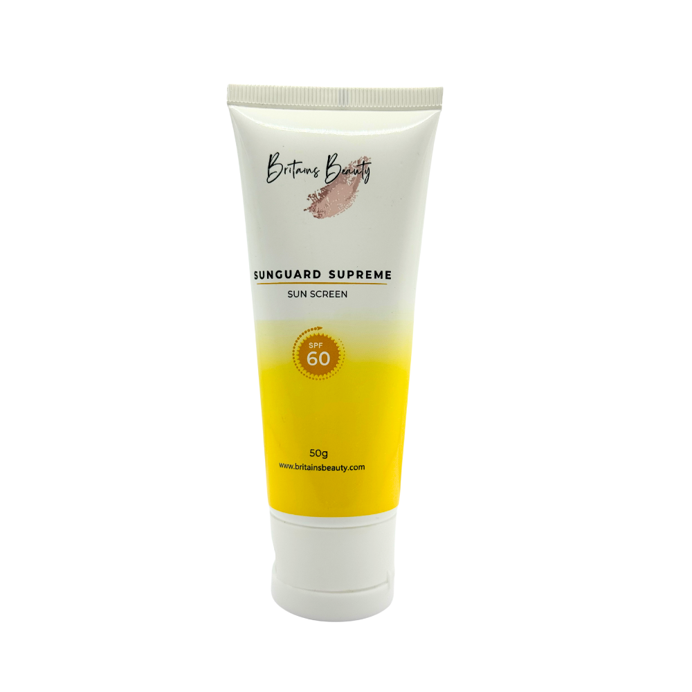 Britains Beauty Sunguard Supreme SPF 60 Sunscreen, Broad Spectrum UVA/UVB Protection, Lightweight Formula for Sensitive Skin - 50g