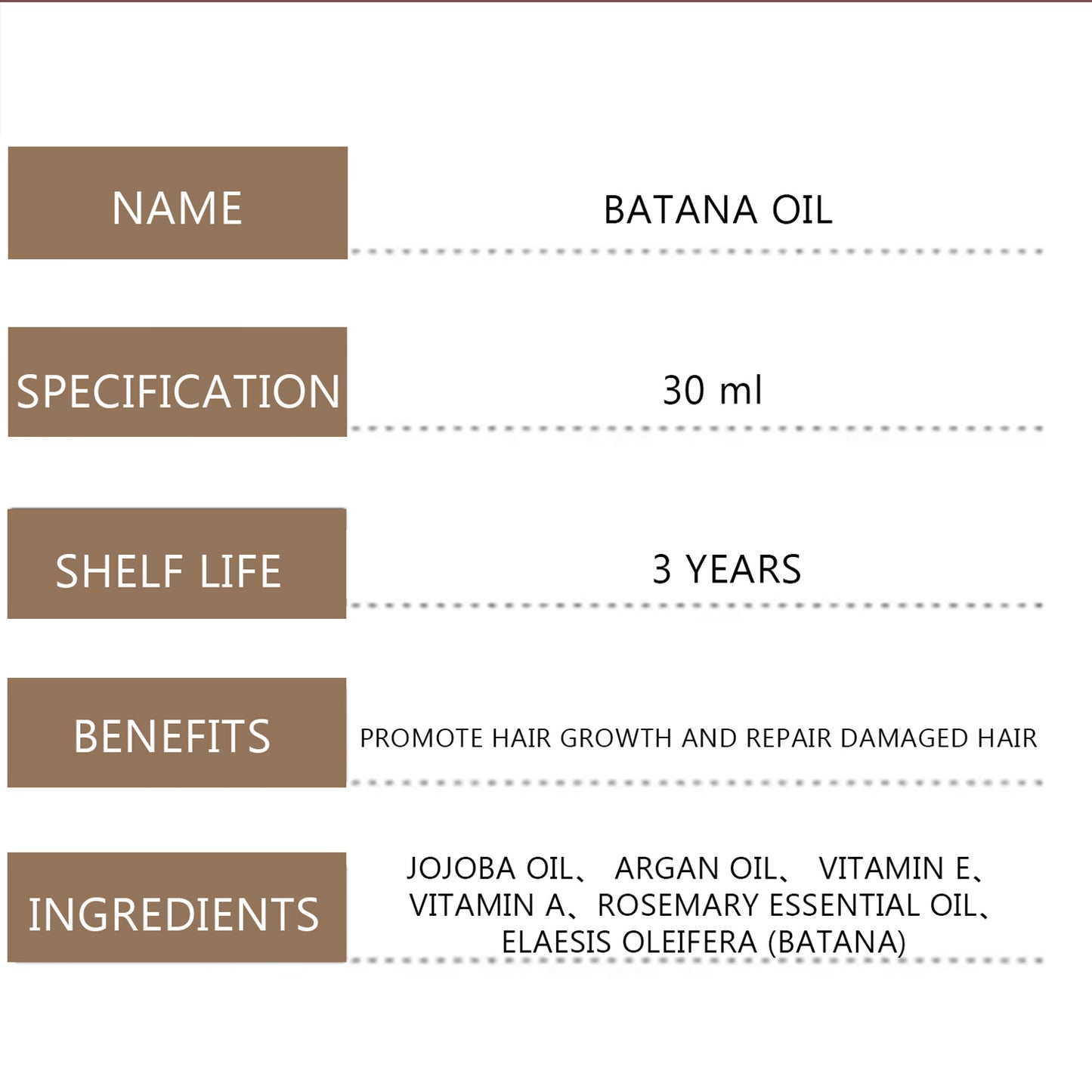 Britains Beauty Batana Oil - 100% Natural Anti-Hair Loss Serum, Repairs Damaged Hair, Promotes Hair Growth, Deep Moisturizing Treatment for Smooth, Shiny Hair - 30ml
