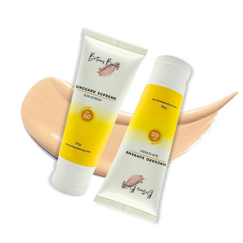 Britains Beauty Sunguard Supreme SPF 60 Sunscreen, Broad Spectrum UVA/UVB Protection, Lightweight Formula for Sensitive Skin - 50g