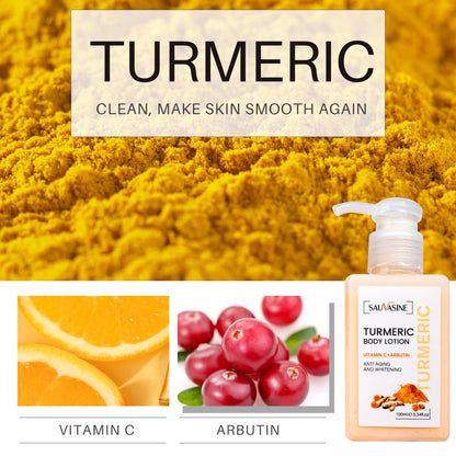 Britains Beauty Turmeric Body Lotion - Anti-Aging & Whitening - Vitamin C & Arbutin - Moisturizes & Brightens Skin - 100ml - Natural Ingredients, Hydrating Body Lotion for All Skin Types