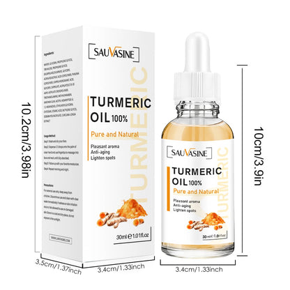 Britains Beauty Pure and Natural Turmeric Oil - 100% Organic Anti-Aging Skin Brightening Serum, Lightens Spots, Soothes Skin, Pleasant Aroma, 30ml