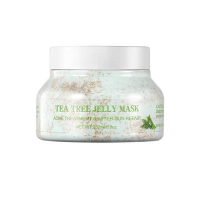Tea Tree Jelly Mask - Acne Treatment & After-Sun Repair, Hydrating & Soothing Facial Mask for Clear, Glowing Skin - 250ml/8.8oz | Deep Cleansing, Anti-inflammatory, Cooling Effect