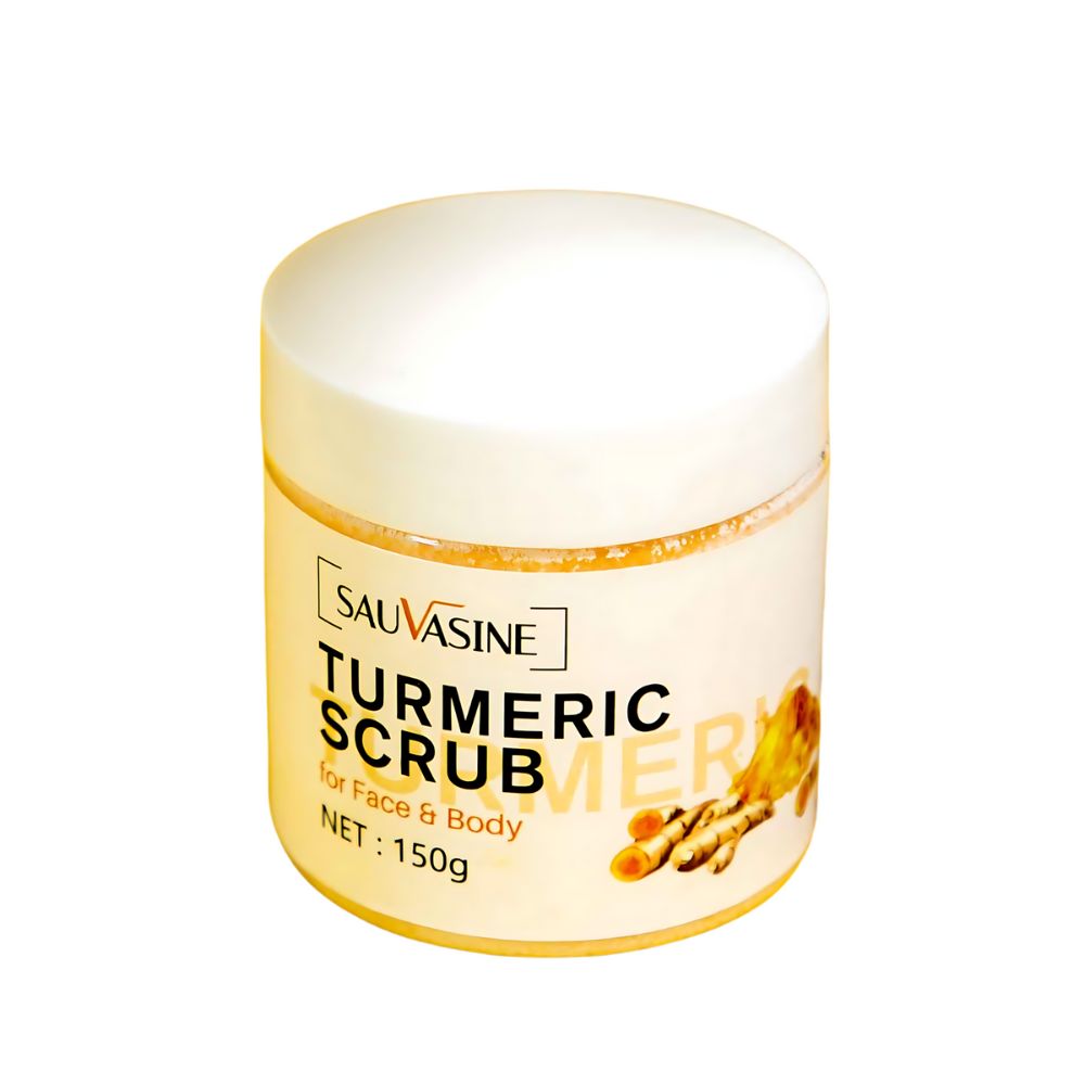 Britains Beauty Turmeric Scrub for Face and Body - Deep Cleansing, Detoxifying, Skin Brightening, Reduces Dark Spots, Lightens Acne Marks