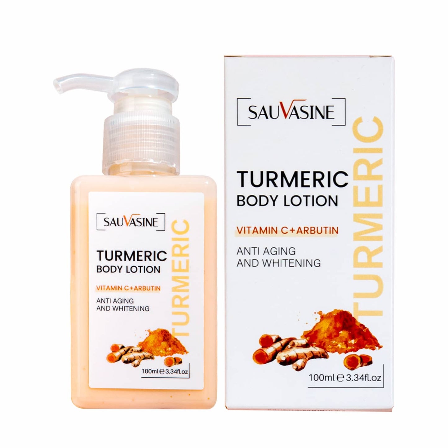 Britains Beauty Turmeric Body Lotion - Anti-Aging & Whitening - Vitamin C & Arbutin - Moisturizes & Brightens Skin - 100ml - Natural Ingredients, Hydrating Body Lotion for All Skin Types