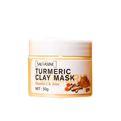 Britains Beauty Turmeric Clay Mask with Vitamin C & Aloe - Anti-Sensitive, Whitening, Acne Removal, Moisturising Facial Mask - 50g - Natural Skin Care for Lifting, Repairing, and Brightening