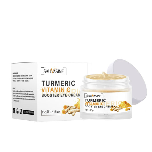 Britains Beauty Turmeric Vitamin C Booster Eye Cream – Anti-Aging, Dark Circles, Puffiness, Fine Lines, Hydrating & Brightening Eye Treatment – 15g