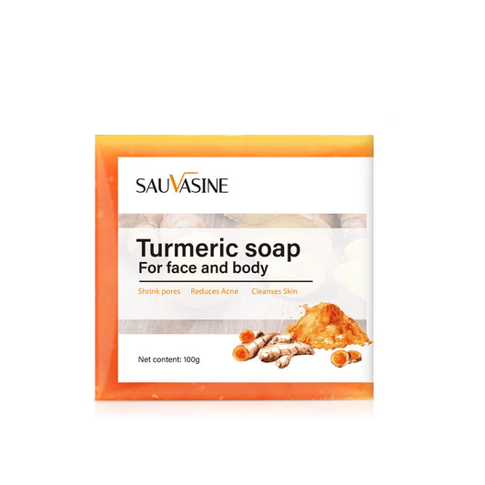 Britains Beauty Turmeric Soap for Face and Body - Natural Acne Treatment, Pore Shrinker, Anti-Inflammatory, Skin Cleanser - 100g