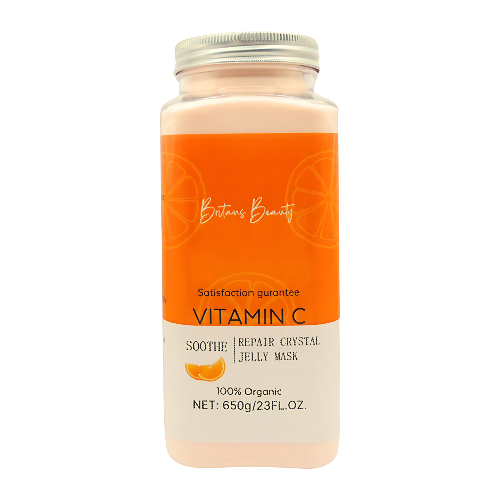 Britain's Beauty Vitamin C Soothe Repair Crystal Jelly Mask – Pure Organic, Hydrates, Nourishes, and Reduces Inflammation – 650g/23 fl.oz