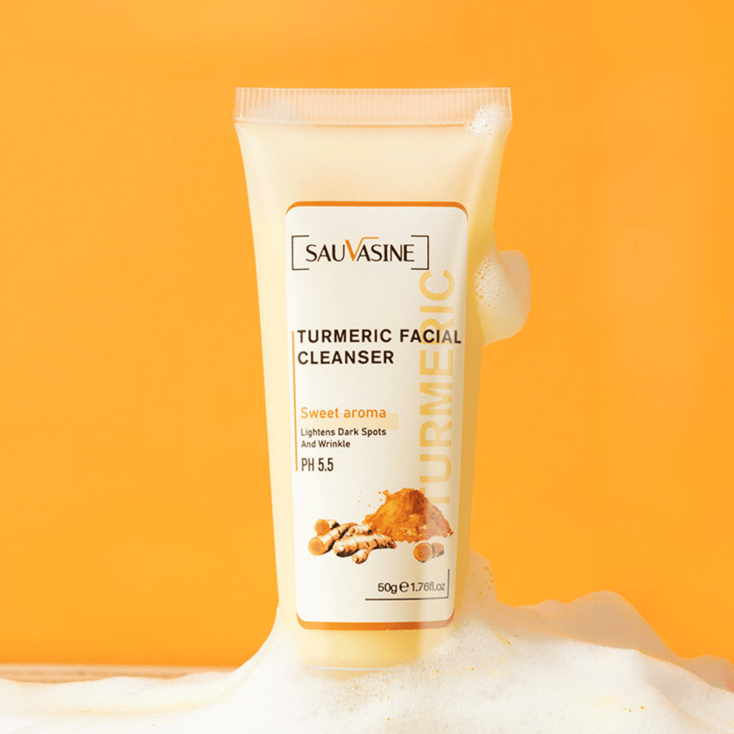 Britains Beauty Turmeric Facial Cleanser - Deep Cleansing, Acne Treatment, pH 5.5, Sweet Aroma, Lightens Dark Spots, Vegan & Cruelty-Free, 50g