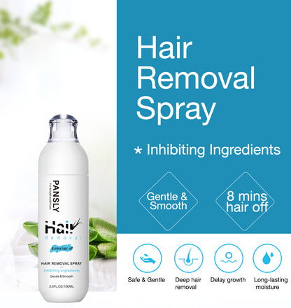 Advanced Hair Removal Spray - Fast-Acting, Gentle on Skin, Soothing Aloe & Allantoin, Inhibits Hair Regrowth - 3.5 fl.oz/100ml