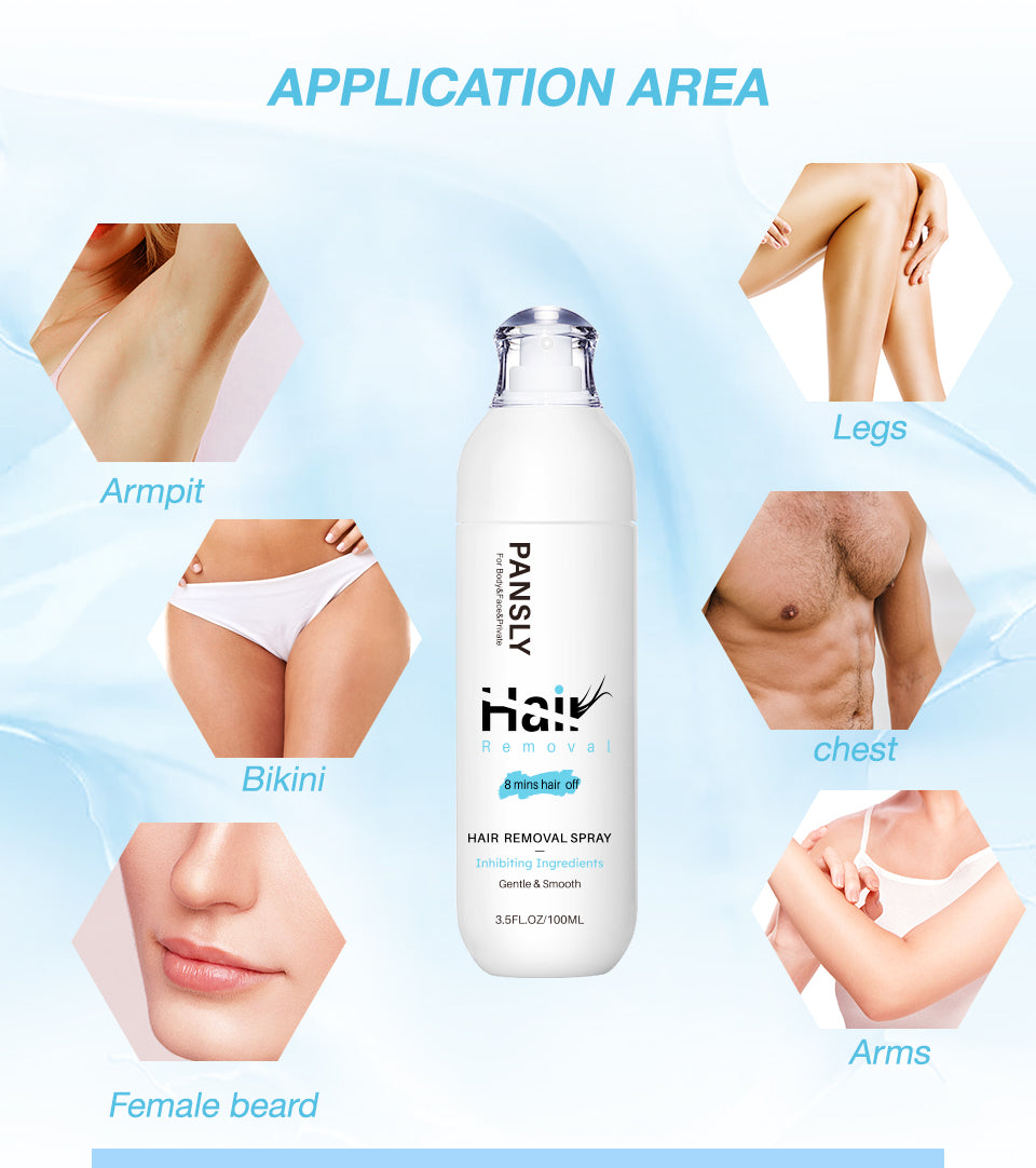 Advanced Hair Removal Spray - Fast-Acting, Gentle on Skin, Soothing Aloe & Allantoin, Inhibits Hair Regrowth - 3.5 fl.oz/100ml